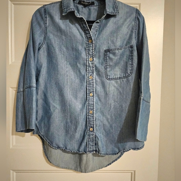 Velvet Heart Long Sleeve Jean Shirt sz xs - Picture 4 of 5